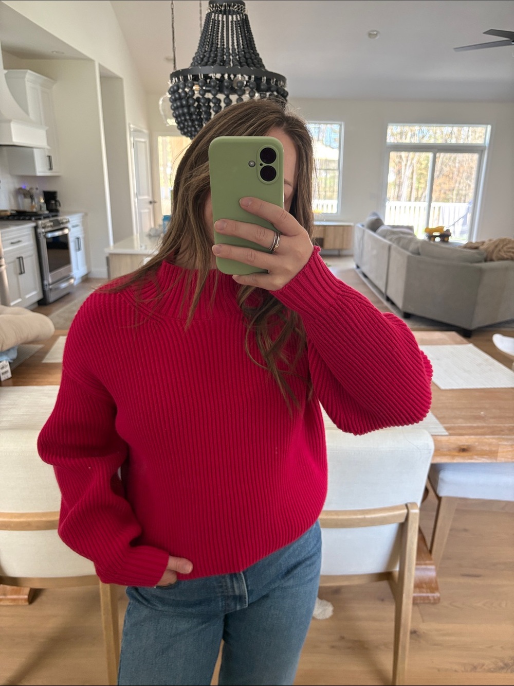 Women’s Ribbed Crewneck Sweater in Pink